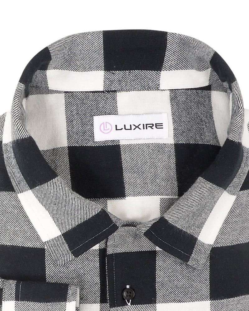 Kräftiger Twill, schwarz auf weiß kariert