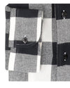Kräftiger Twill, schwarz auf weiß kariert