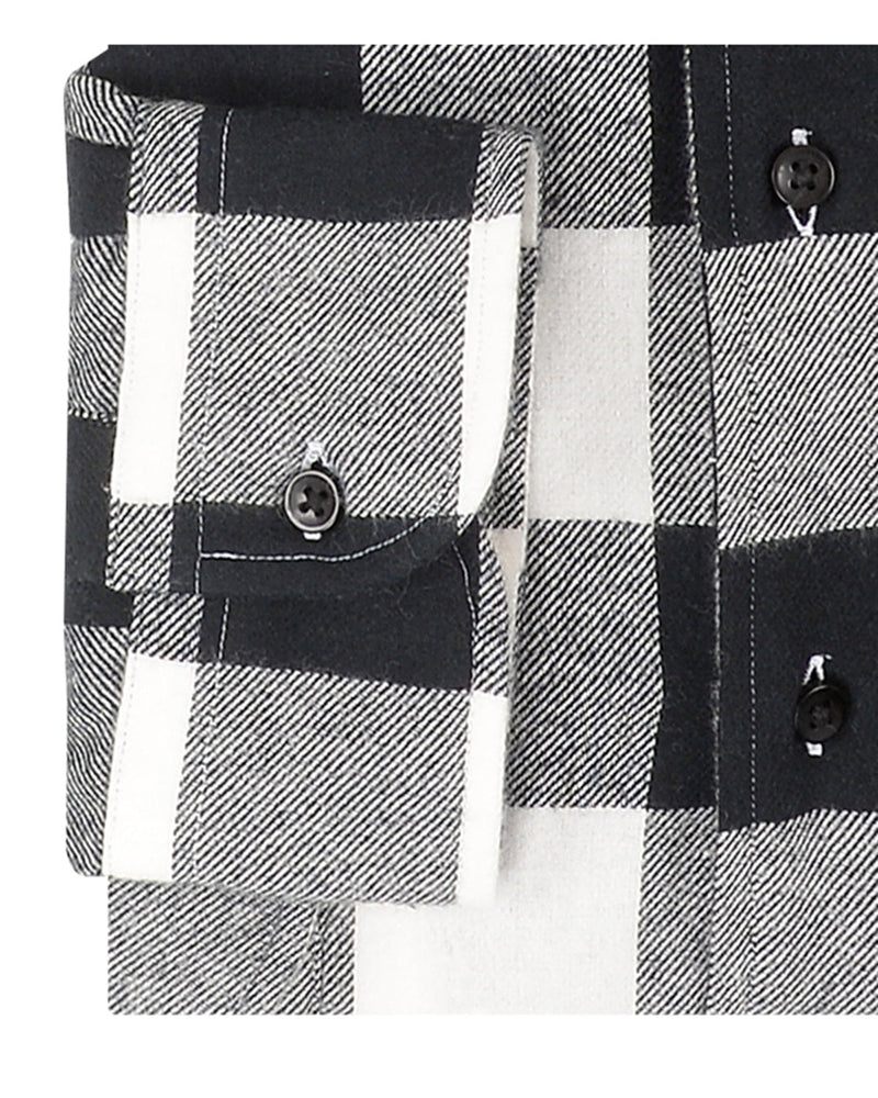 Kräftiger Twill, schwarz auf weiß kariert