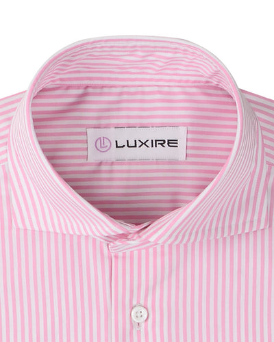 Albini Baby Pink Pencil Stripes On White