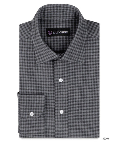 Mini Nightshadow Grey Gingham Flanell