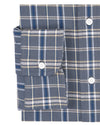 Graues, marineblaues, cremefarbenes Tartan-Karo-Oxford