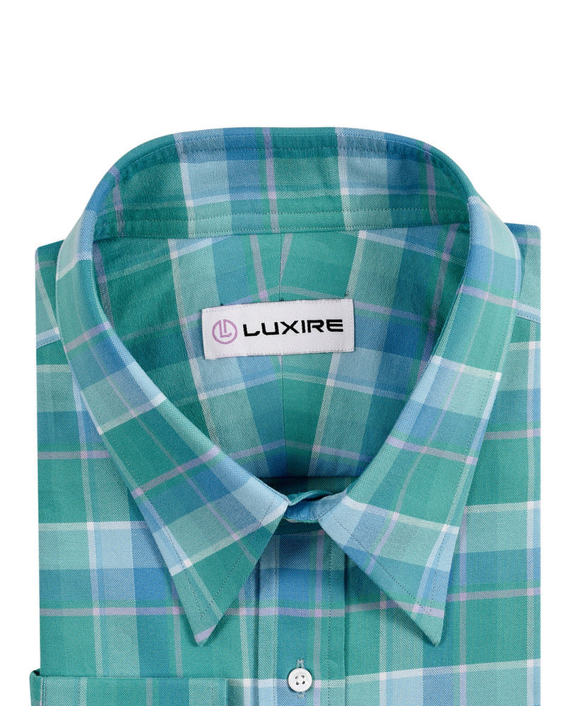 Cyan Blue and Green Checks
