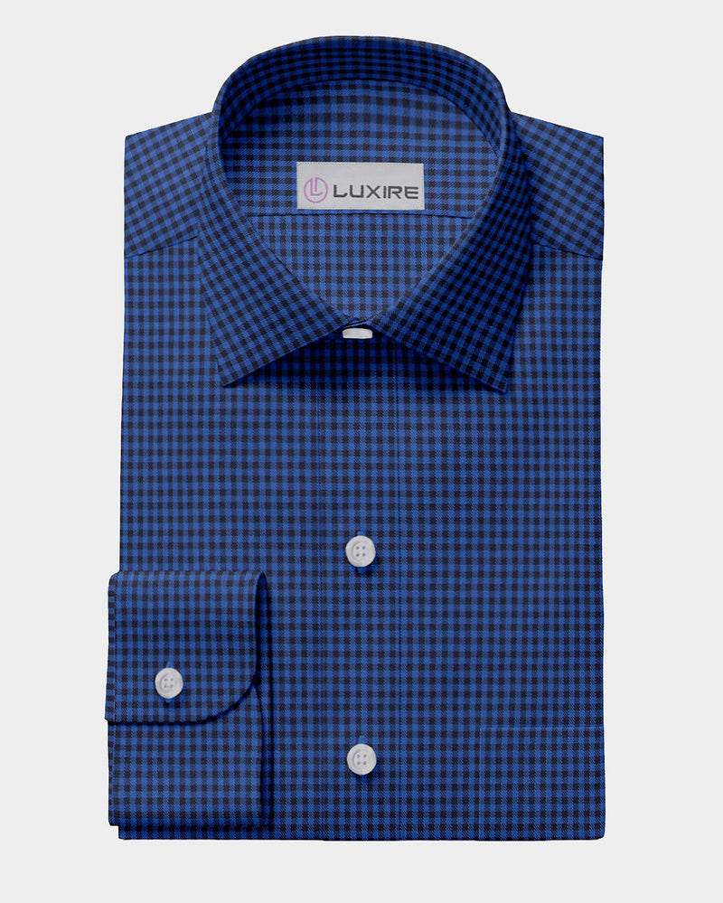 Marineschwarzer kleiner Gingham-Twill