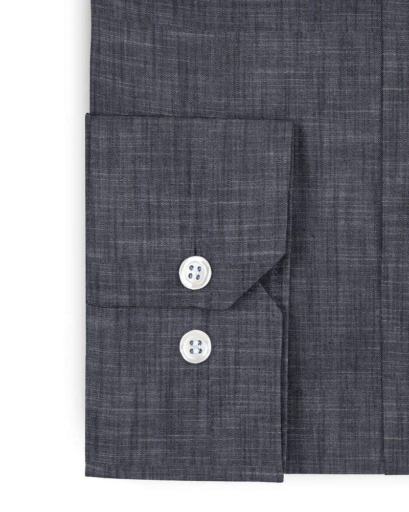 Chemise en denim bleu et gris