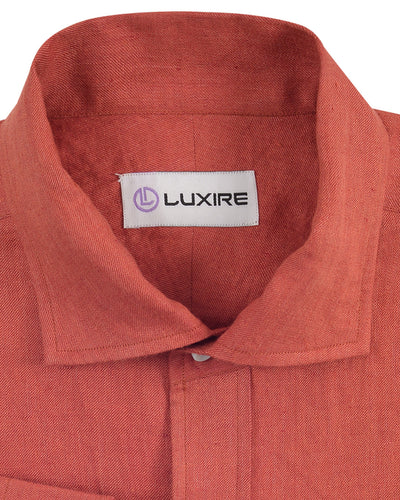 Linen: Reddish Orange Twill