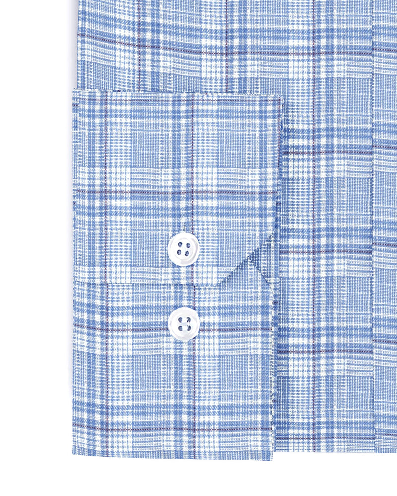 Zegna : Seersucker à carreaux tartan bleu clair