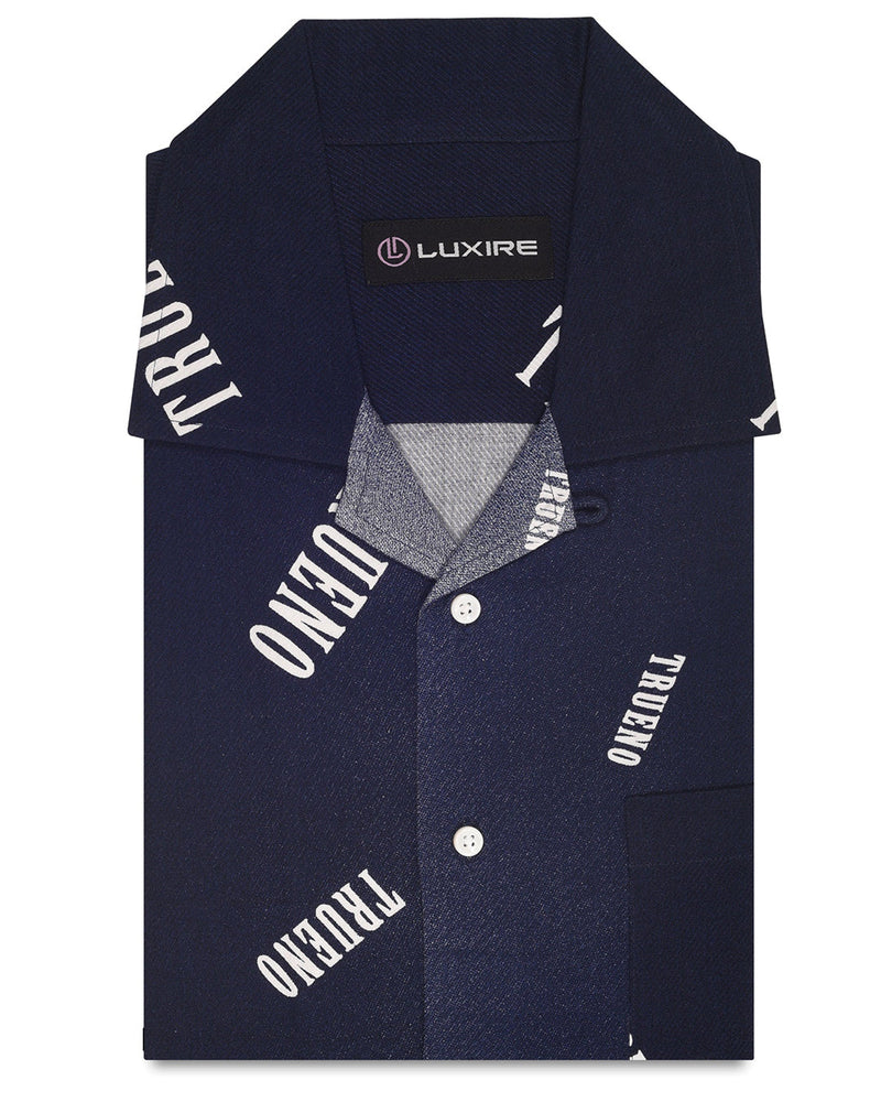 Bedrucktes marineblaues Hemd