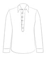 Pullover Shirt Blue White Stripes  Linen