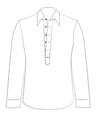 Pullover-Hemd aus braunem Leinen-Chambray