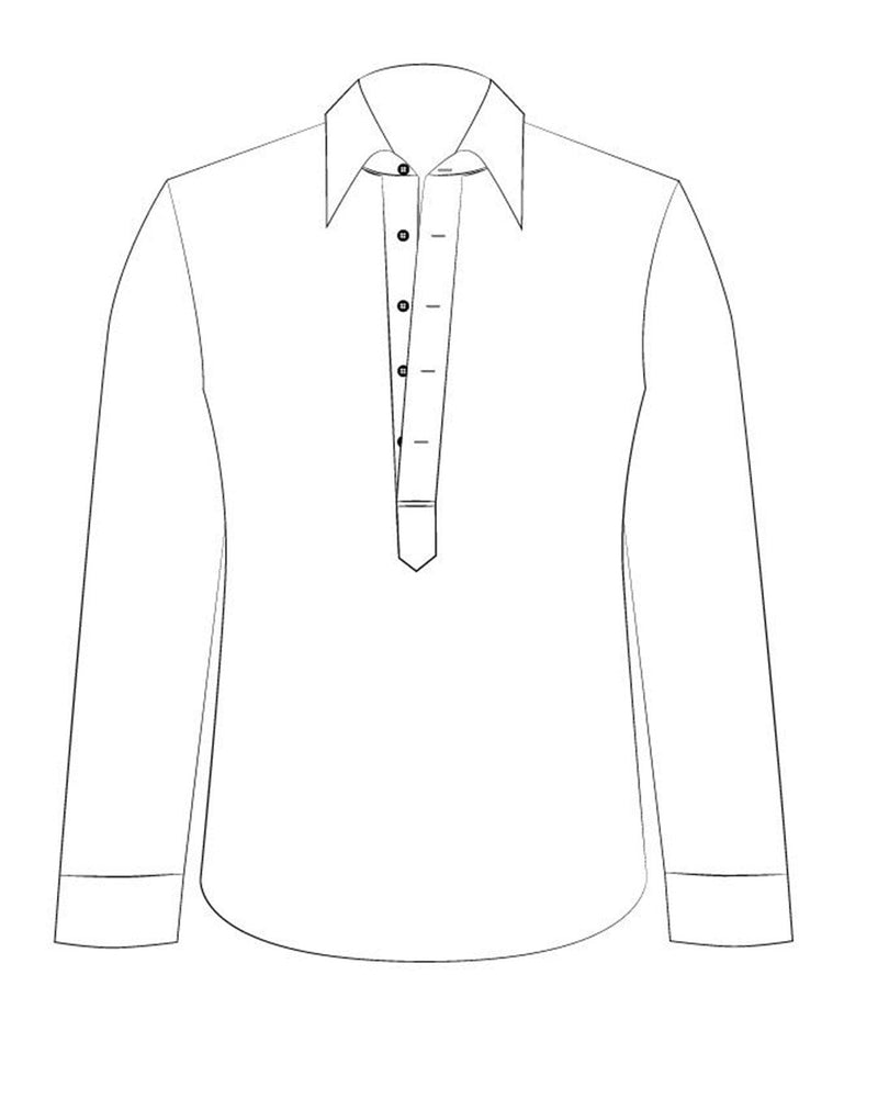 Pullover-Hemd aus braunem Leinen-Chambray