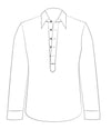 Pullover Shirt in White Red Pin Stripes Linen