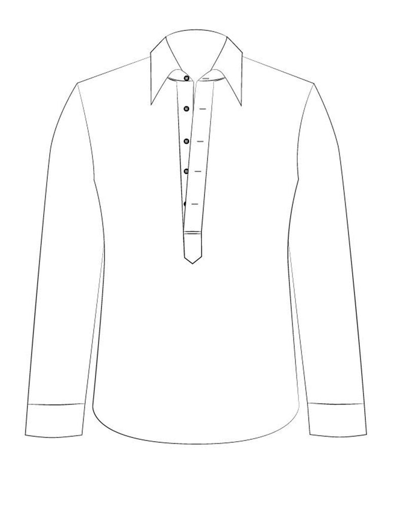Pullover Shirt in Ecru Textured Linen