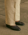 Hochtaillierte Hose aus Leinenanzug-Musselin