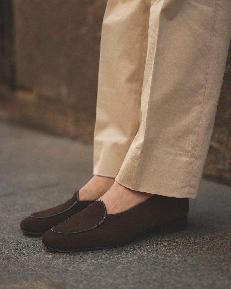 Pleated Khaki Twill Pant