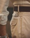 Pleated Khaki Twill Pant