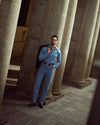 Denim-Chambray-Hemd in Fade-Waschung in Indigoblau