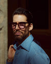 Denim-Chambray-Hemd in Fade-Waschung in Indigoblau