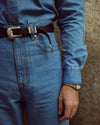Denim-Chambray-Hemd in Fade-Waschung in Indigoblau