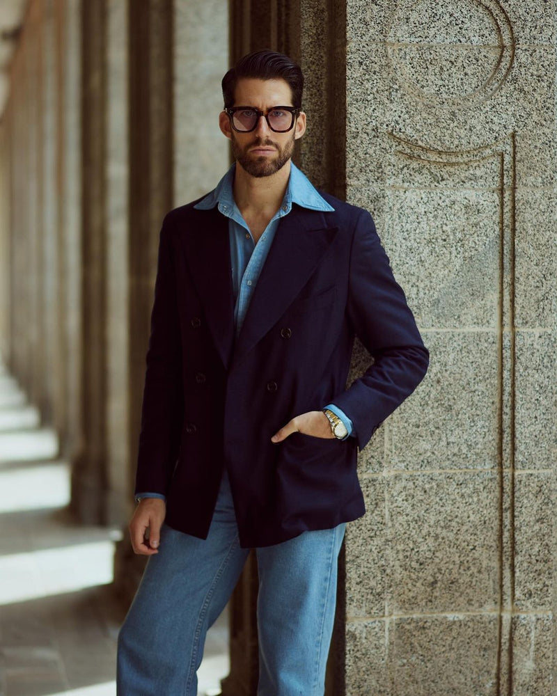 Denim-Chambray-Hemd in Fade-Waschung in Indigoblau