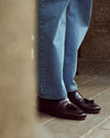 Denim-Chambray-Hemd in Fade-Waschung in Indigoblau