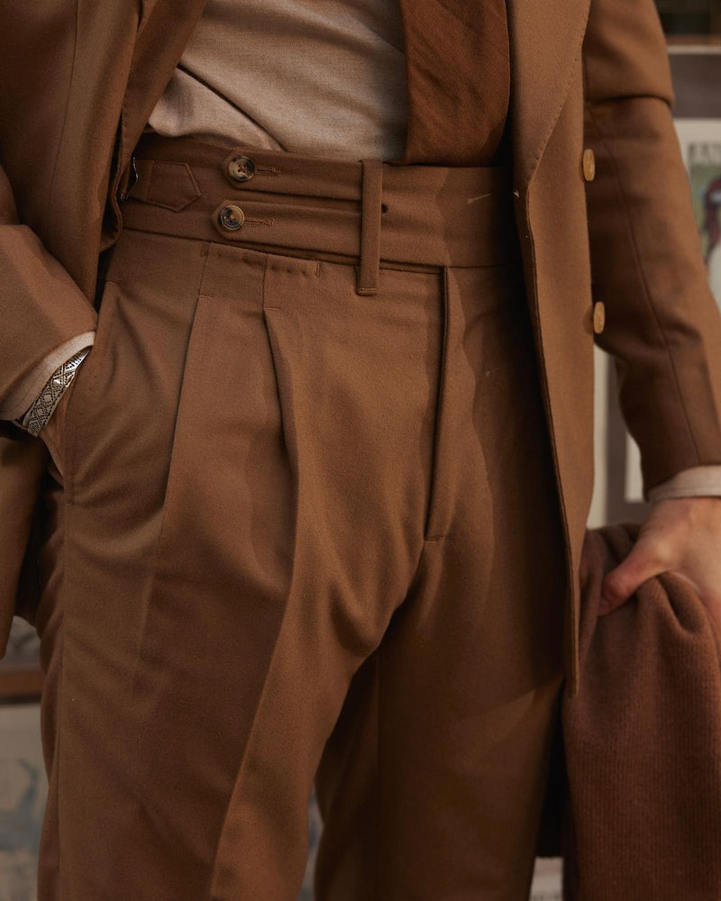 Vitale Barberis Canonico – Anzug aus sandfarbenem Wollflanell