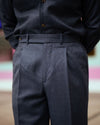 Marineblaue Dugdale-Hemdjacke aus Wollflanell