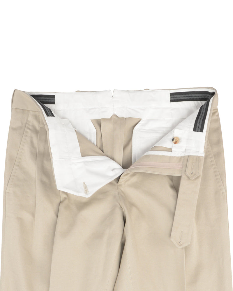 Weiche, cremefarbene Baumwoll-Twill-Hose