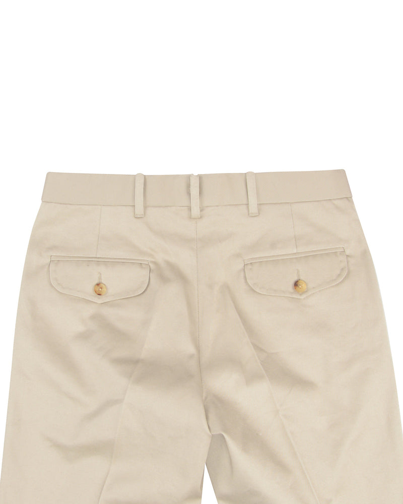 Weiche, cremefarbene Baumwoll-Twill-Hose