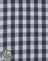 Sergé vichy violet et bleu pâle