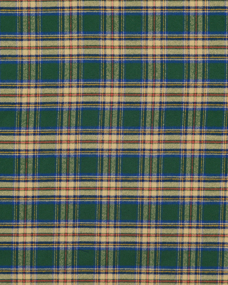 Chemise en flanelle à carreaux verts, jaunes et bleus