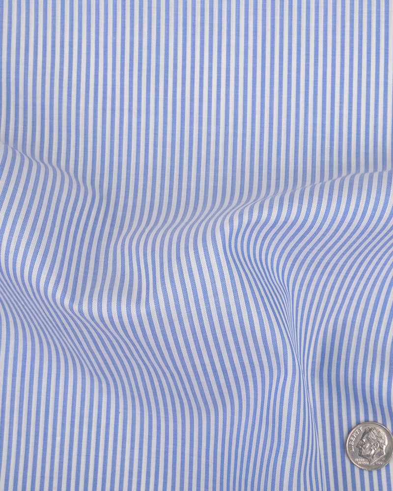 Robe Carlo Riva blanche à rayures bleues