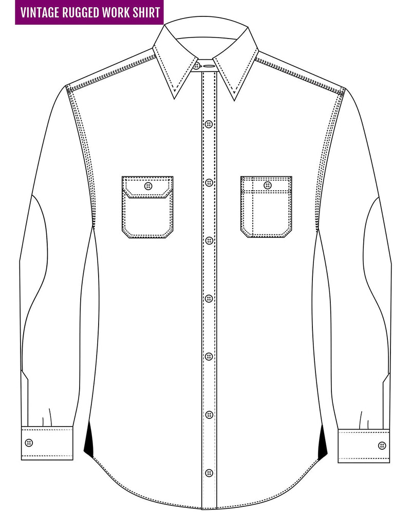 Dugdale Light Blue Windowpane Tweed Work Shirt