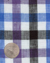 Lila blau schwarz kariertes Leinen