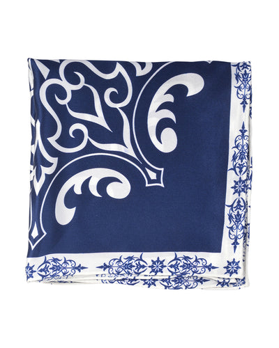 Einstecktuch – Weißer Druck auf Marineblau