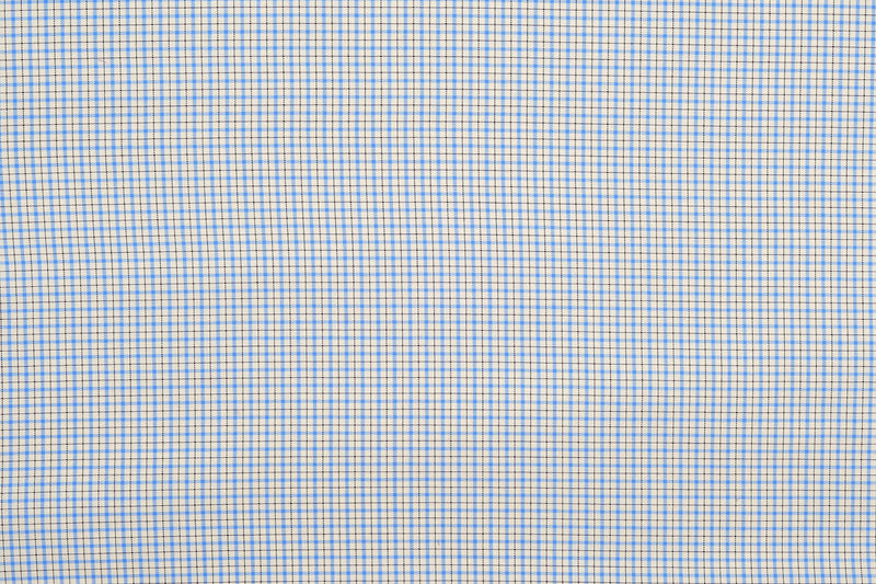 Blau-Schwarz auf cremefarbenem Tattersall-Twill