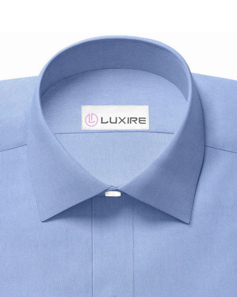 Chemise habillée Oxford bleu moyen à pois