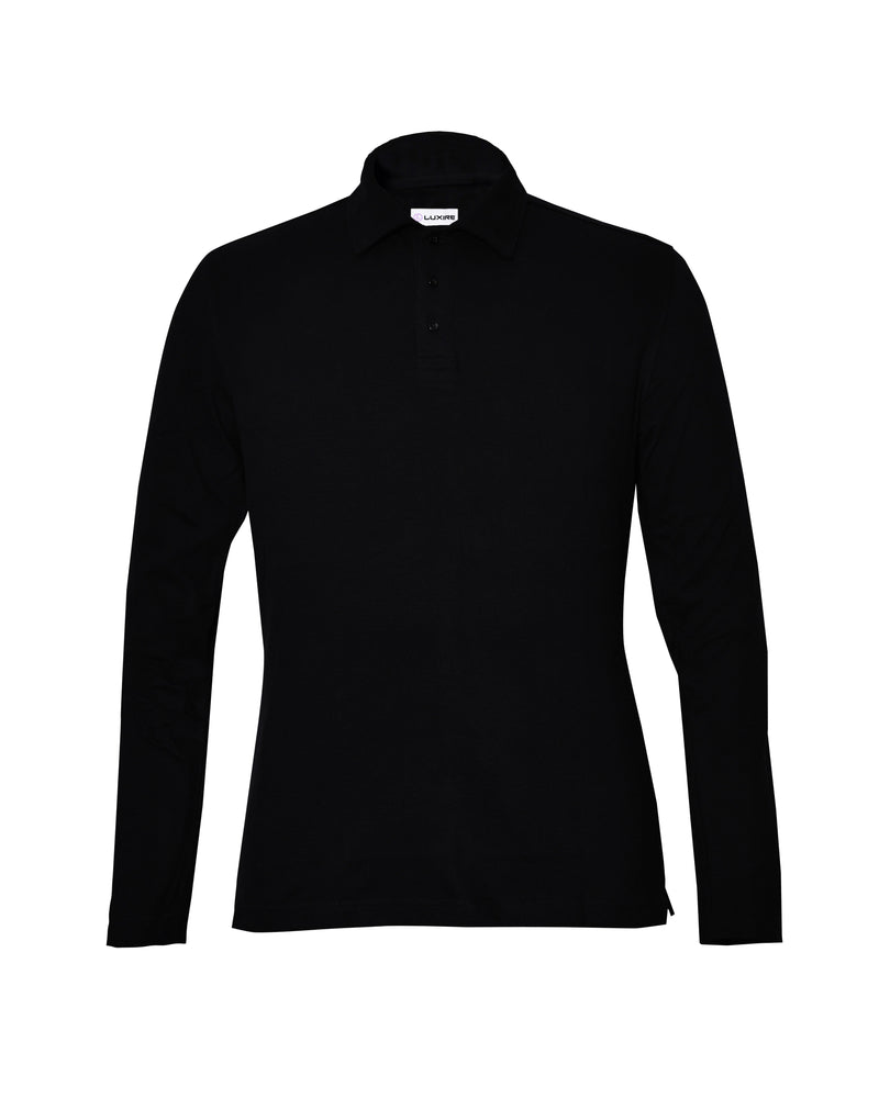 EZS Aria Schwarzes Langarm-Polohemd