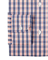 Marine-Orange-Weiß-Tartan-Karos
