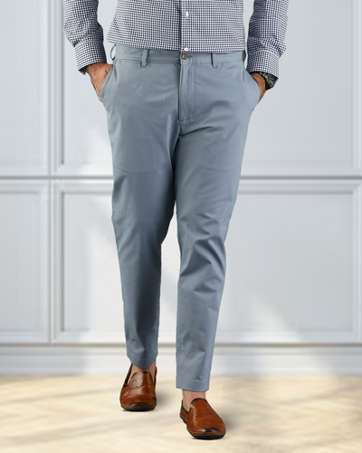 Pantalon chino Genoa bleu clair gris