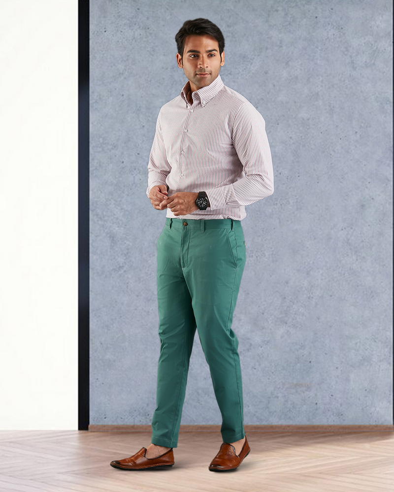 Genua Chino Hose Farngrün