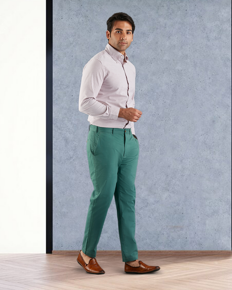 Genua Chino Hose Farngrün