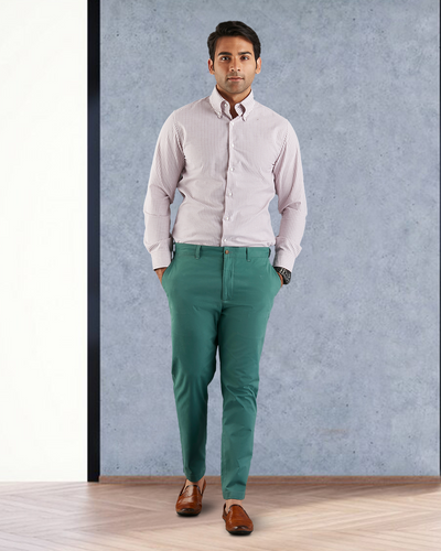Pantalon chino Gênes vert fougère