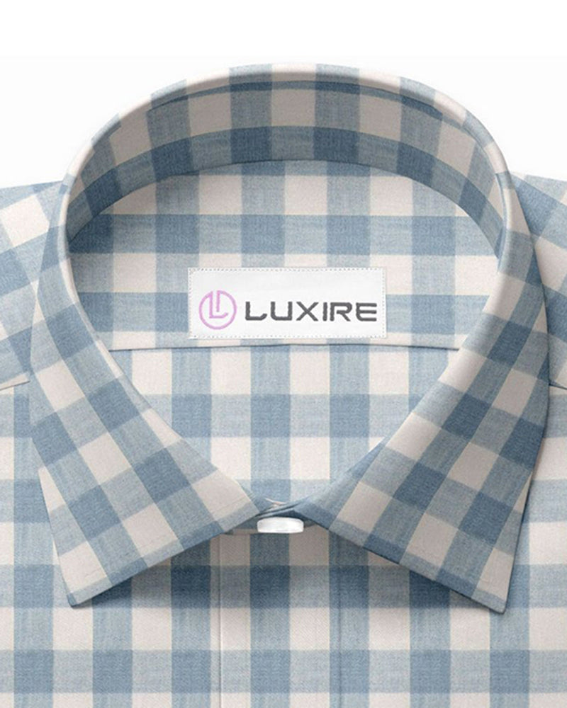 Gewaschener Indigo-Creme-Gingham