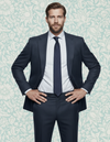 Dugdale Marineblauer Wollflanellanzug