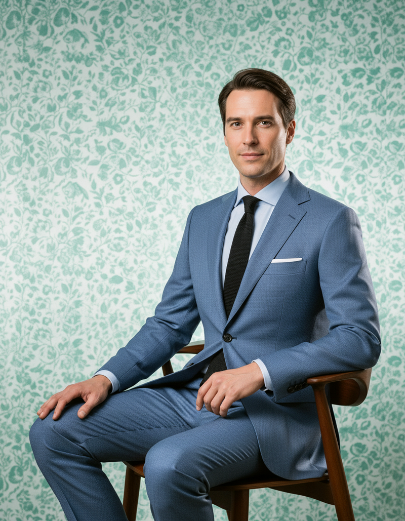 Dugdale blaugrauer Wollflanellanzug