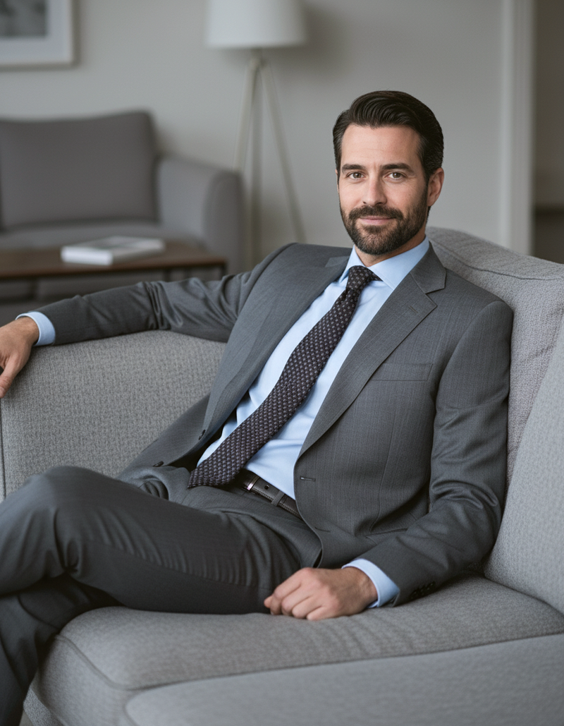 Washable Wool Suit: Mid Grey