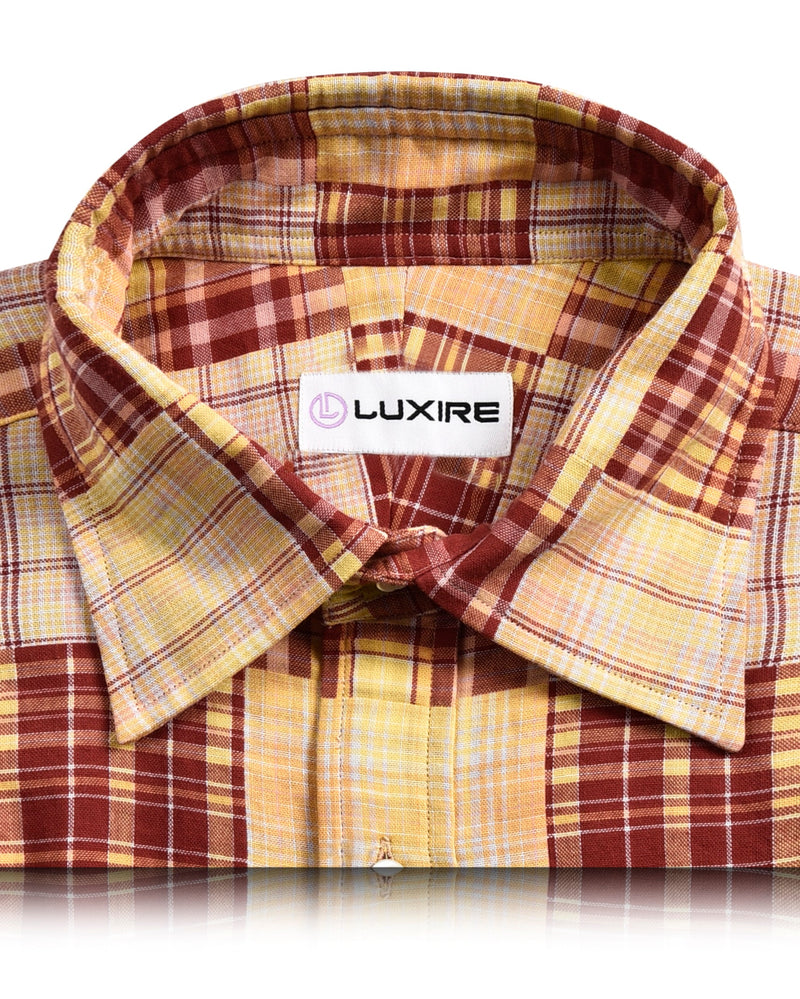 Weicher heller Sommer: Roter gelber Madras-Fleck