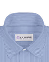 Navy Blue Stripes on White