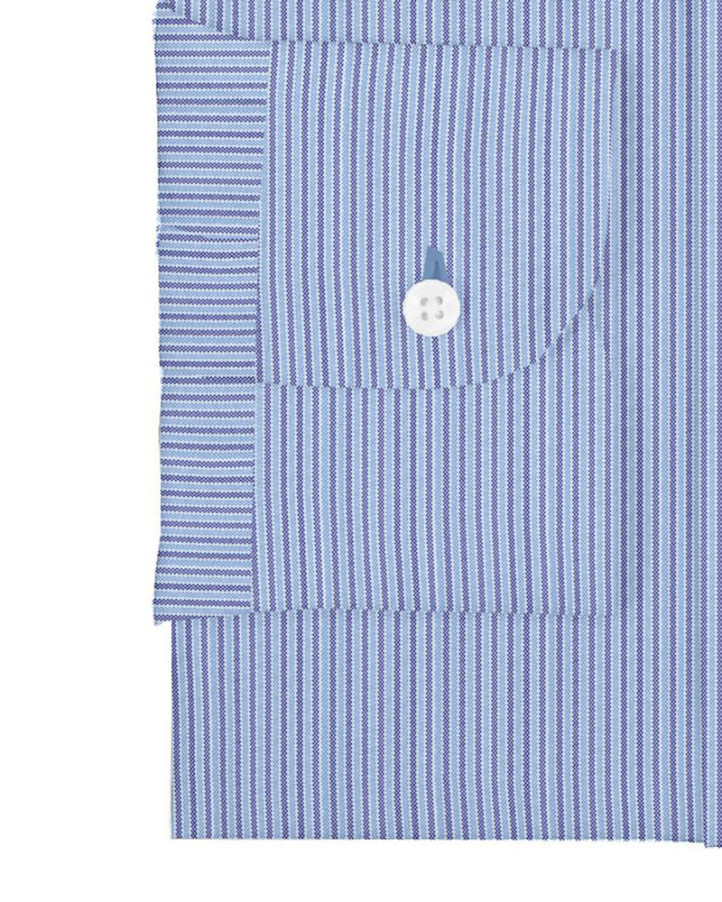 Navy Blue Stripes on White